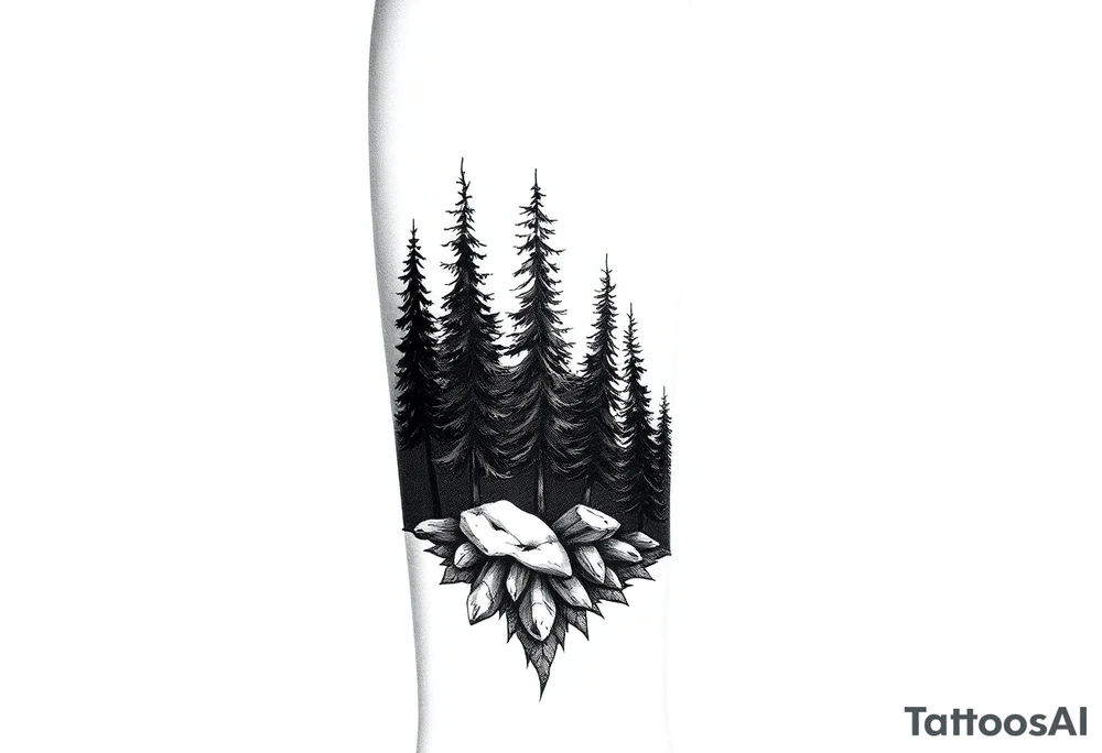 Coniferous forest silhouette around the forearm a tattoo tattoo idea Coniferous forest silhouette around the forearm a tattoo tattoo idea
