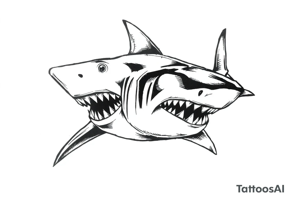 American traditional shark tattoo idea