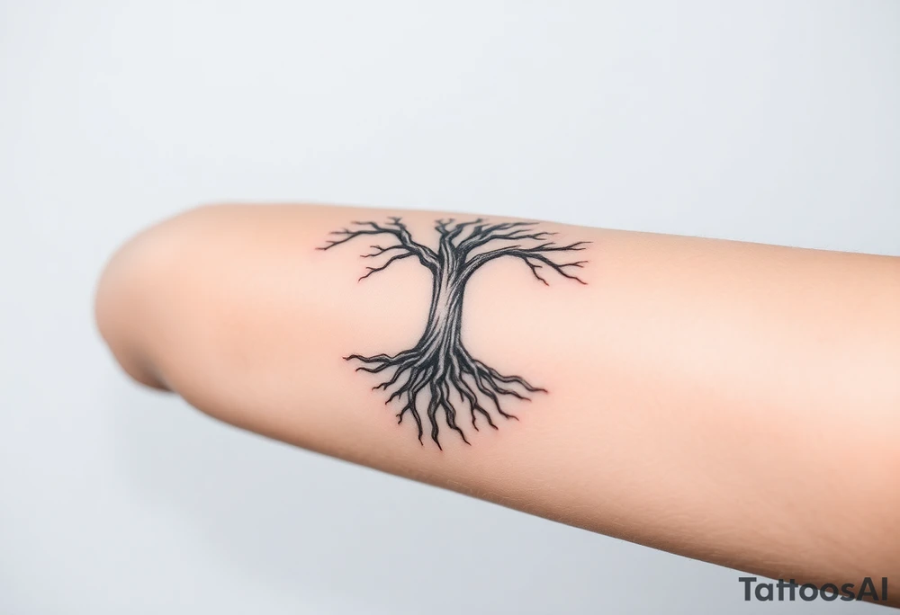 Family tree with roots tattoo idea