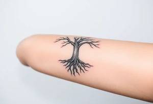Family tree with roots tattoo idea