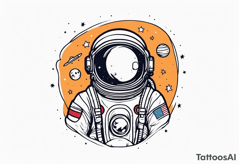 love astronaut tattoo idea
