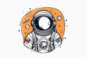 love astronaut tattoo idea