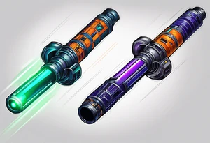 blue lightsaber, green lightsaber, orange lightsaber, purple lightsaber tattoo idea