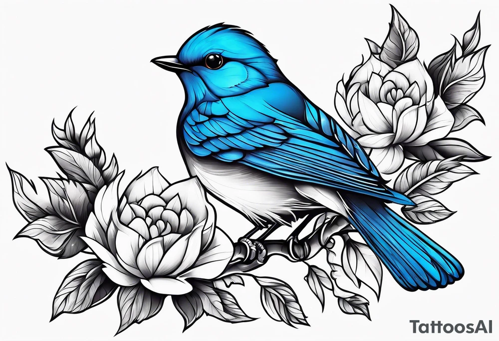 Blue bird tattoo idea