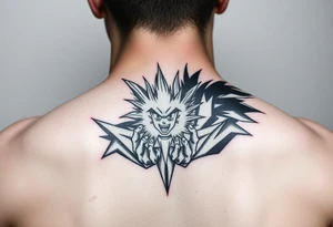 legendary dragonball z scene with energy aura and power effects tattoo idea