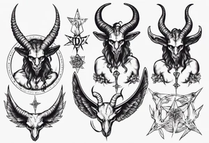 human like Baphomet Sitting tattoo idea