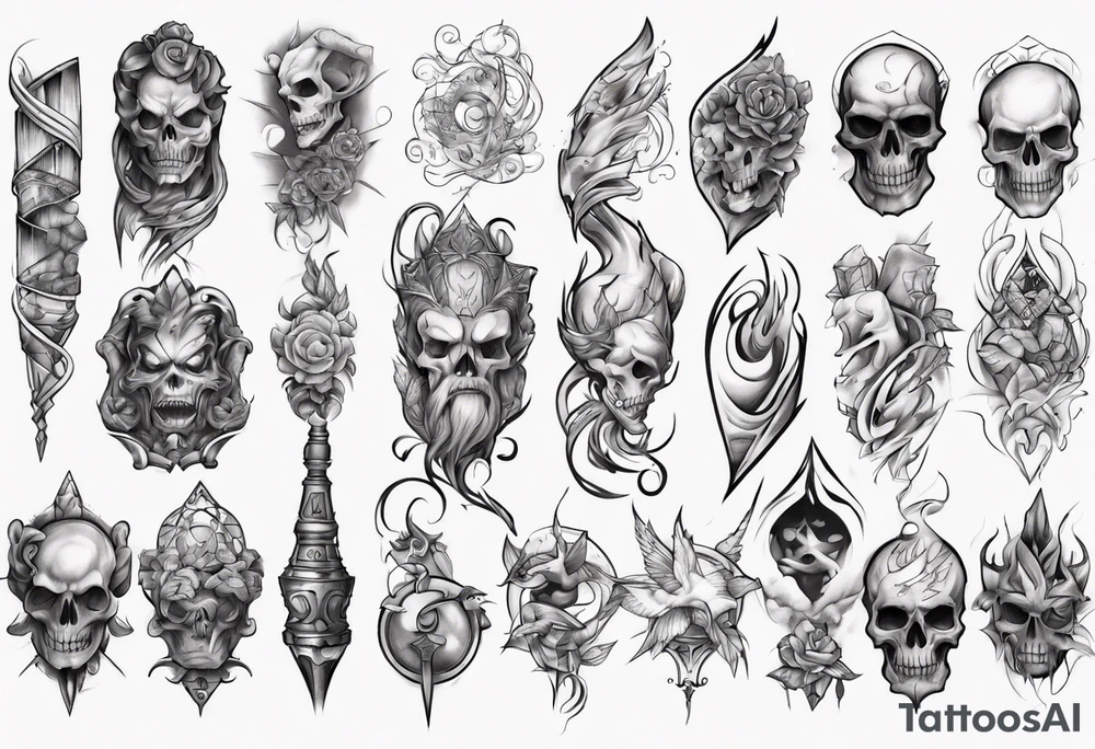 leg sleeve but unique tattoo idea