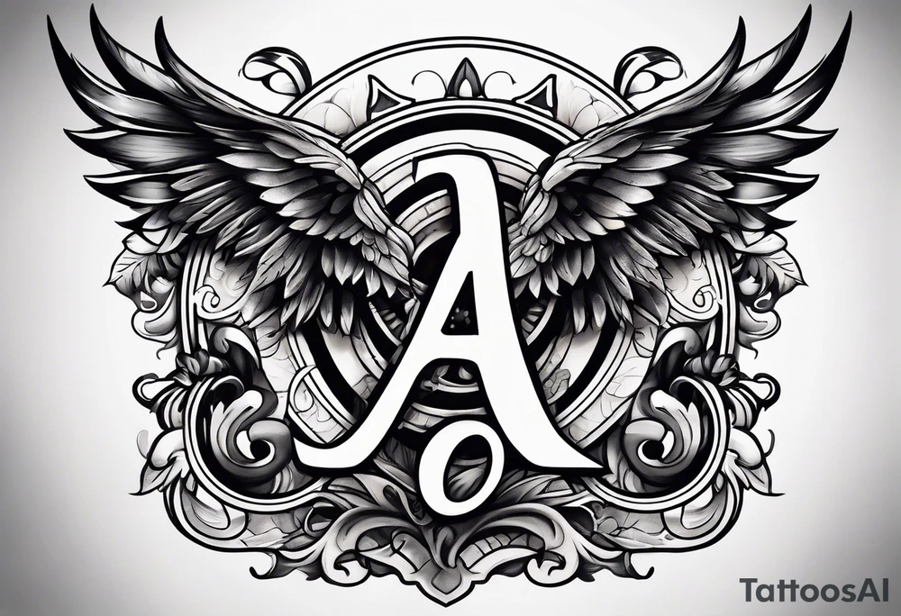 the letters A and R tattoo idea