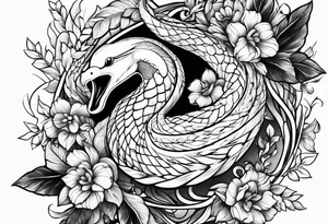 A Snake and a dove simple arm tattoo tattoo idea