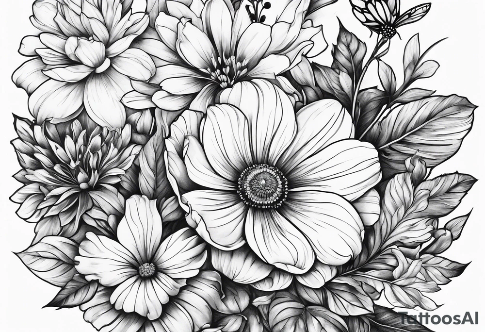 wildflower,half sleeve tattoo idea