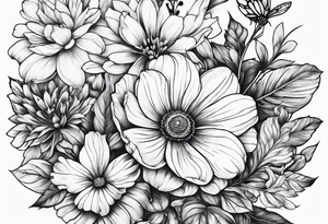 wildflower,half sleeve tattoo idea