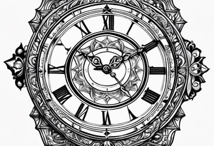 reloj marcando las 23 hs y con la fecha de nacimiento 15/02/2010 tattoo idea