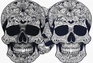 Coverup navy theme skull dark tattoo idea