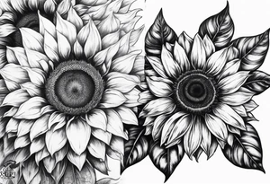 Half Capricorn half sunflower tattoo idea
