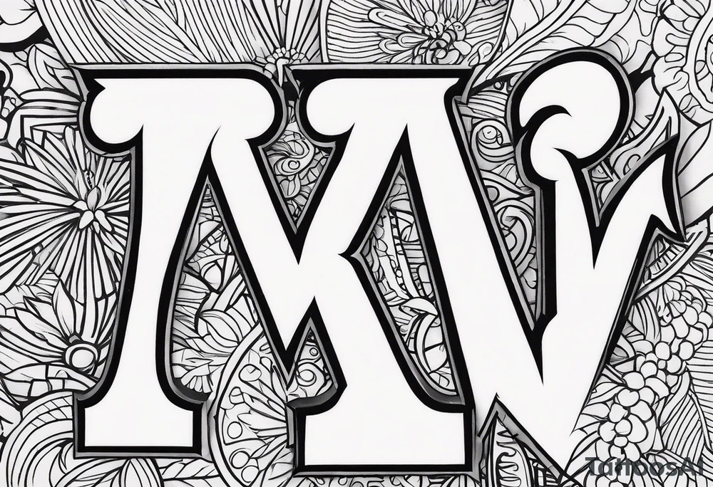 the letters A W R tattoo idea
