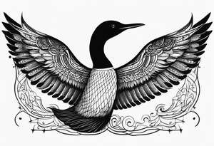Loon stretching wings tattoo idea
