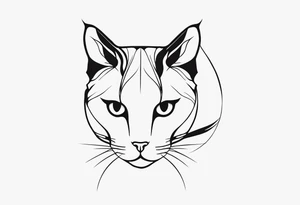 left side profile of a cat face tattoo idea