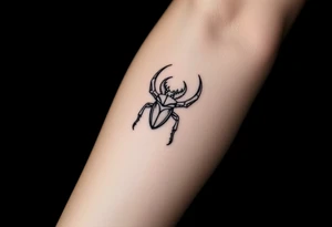 Hercules beetle in a tribal lineart style tattoo idea