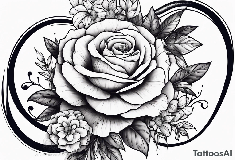 large thigh tattoo with a snake rapping around flowers tattoo idea
