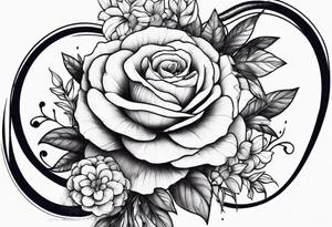 large thigh tattoo with a snake rapping around flowers tattoo idea