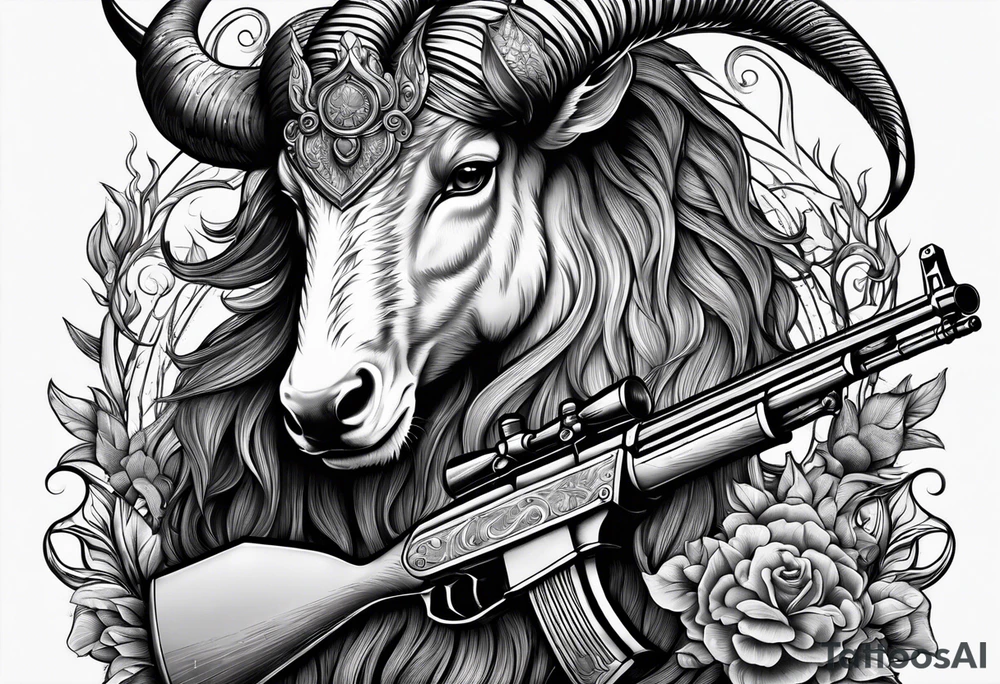 capricorn with a shotgun tattoo idea
