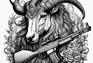 capricorn with a shotgun tattoo idea