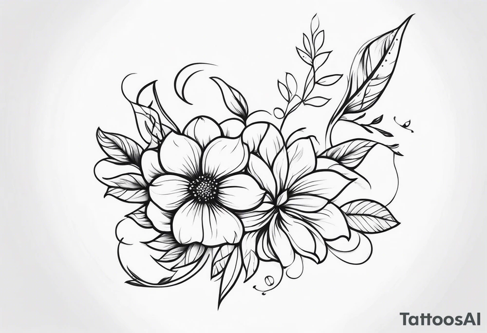 Long Vines With Flower tattoo idea