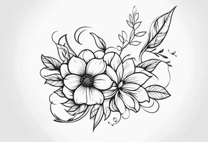 Long Vines With Flower tattoo idea