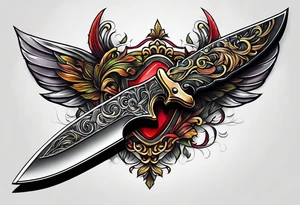 knife with hand on the blade tattoo idea