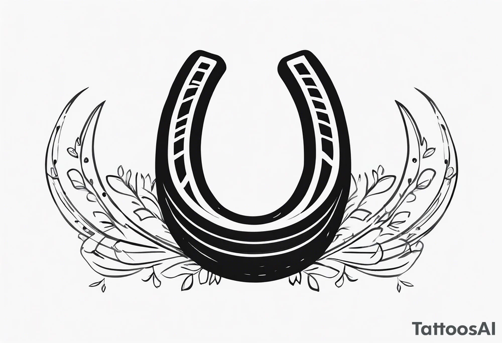Horseshoe and tire track tattoo idea