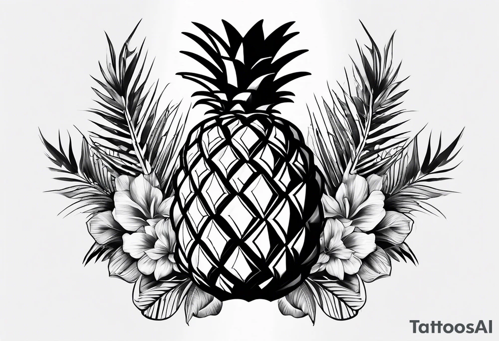 Half pineapple half hand grenade tattoo idea