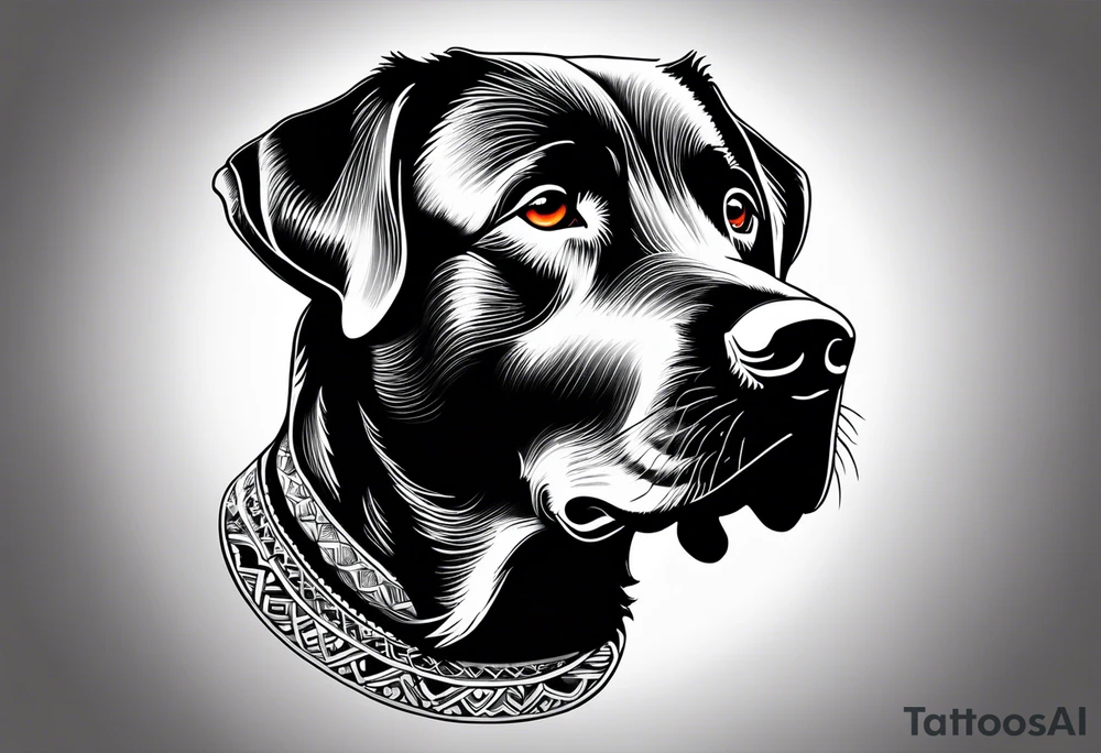 Black Labrador tattoo idea