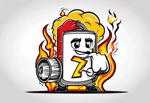stick of dynamite character is trying to blow out his own burning fuse before he explodes tattoo idea
