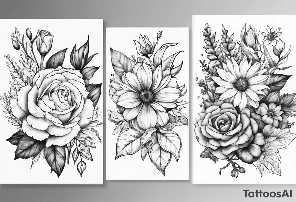 May and October flowers tattoo idea