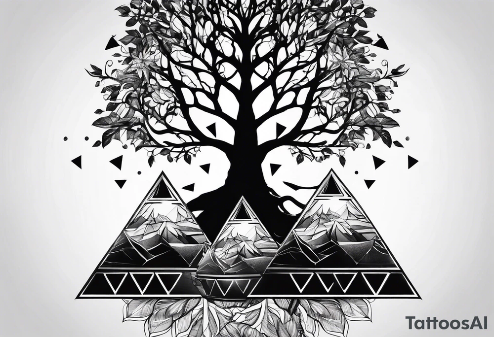 yggdrasil
3 line triangles behind tattoo idea