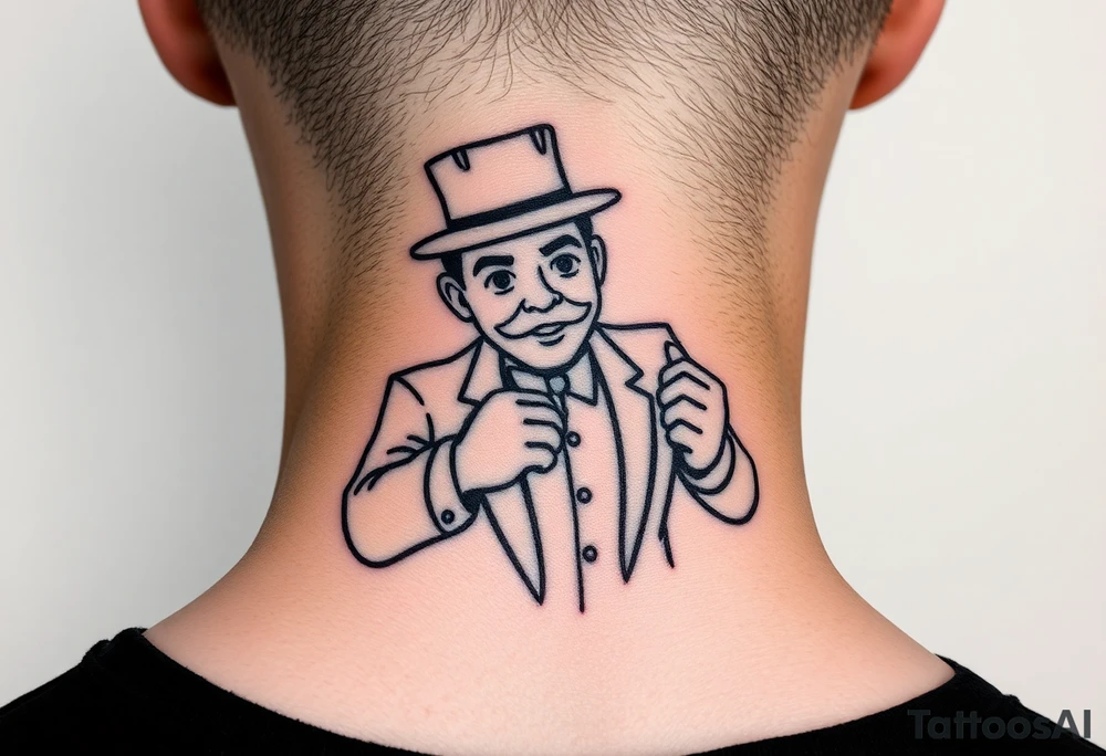 Monopoly man getting money hustle aura tattoo idea