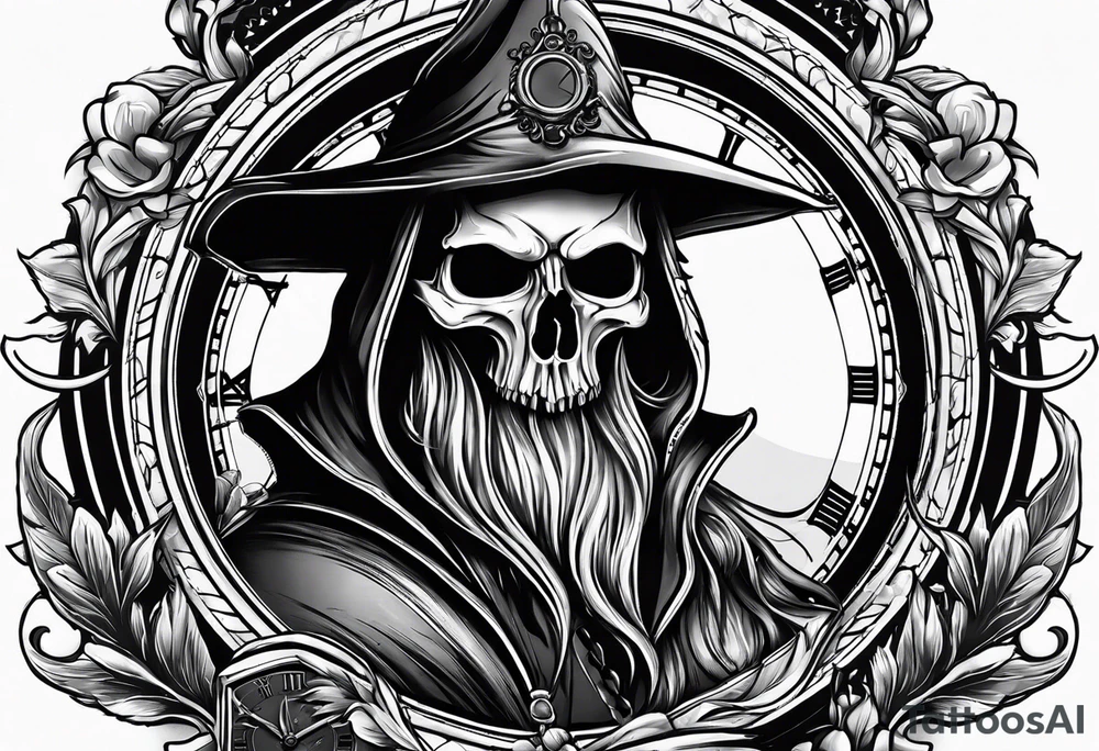 reaper with pocket watch tattoo idea