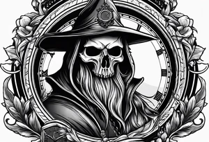 reaper with pocket watch tattoo idea