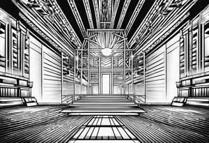 Truss, stage, lights, show, music tattoo idea