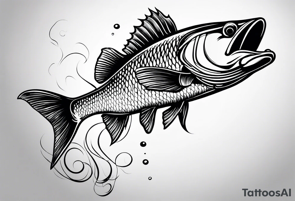 fisherman fishing full body simple drawing tattoo idea