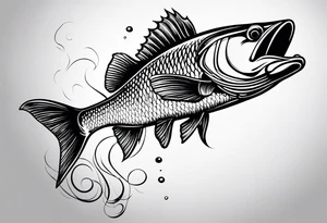 fisherman fishing full body simple drawing tattoo idea
