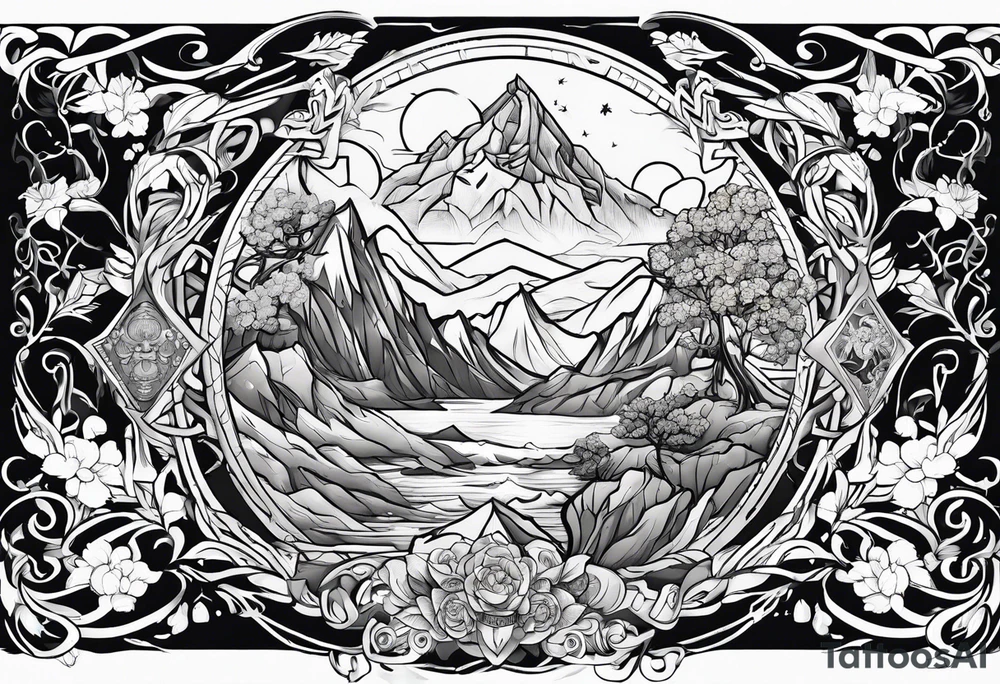 Fatherhood strong willed anime style norse mythology tattoo idea