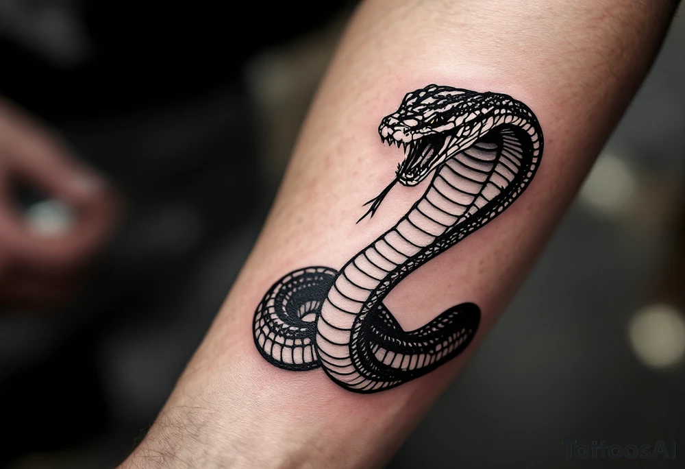 streetwear cobra 
snake seen from the up view tattoo idea