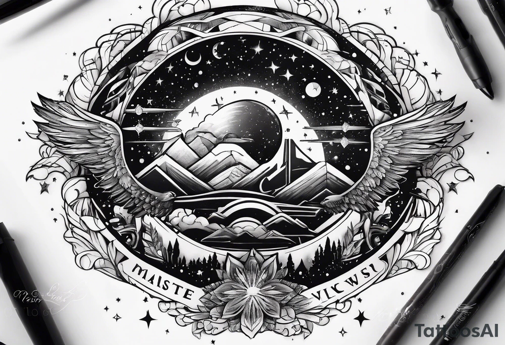 flying through the universe tattoo idea