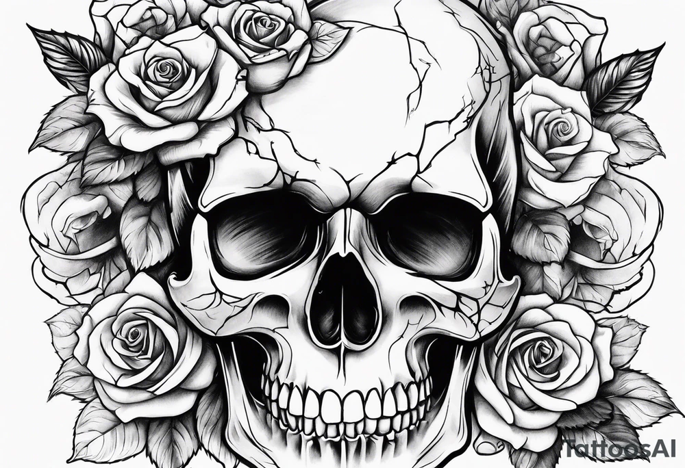 Skull Rose tattoo idea