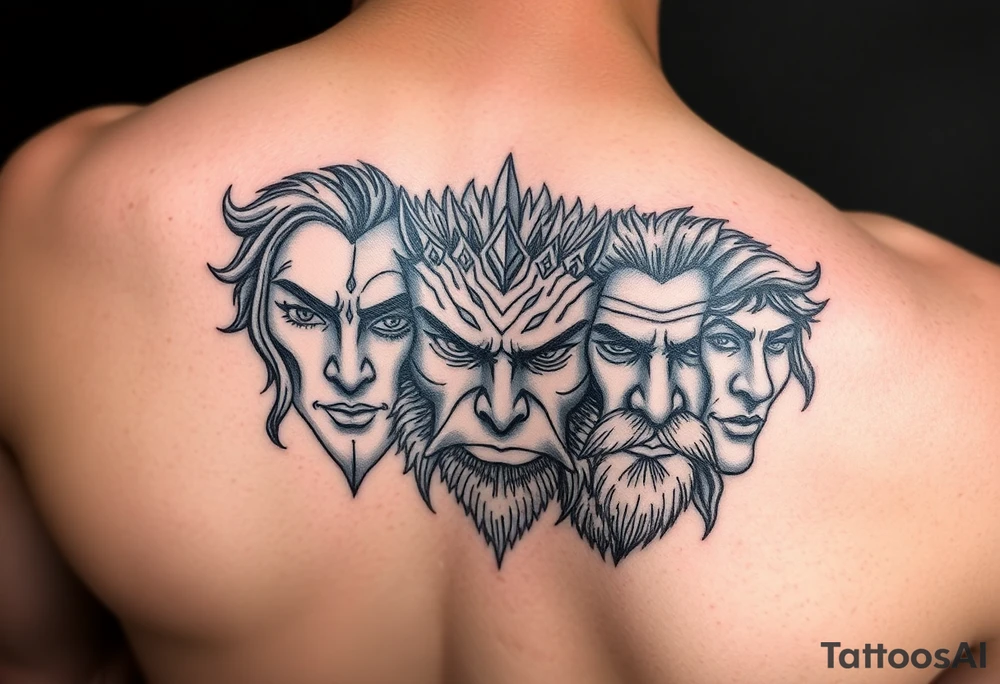 4 seasons faces tattoo idea