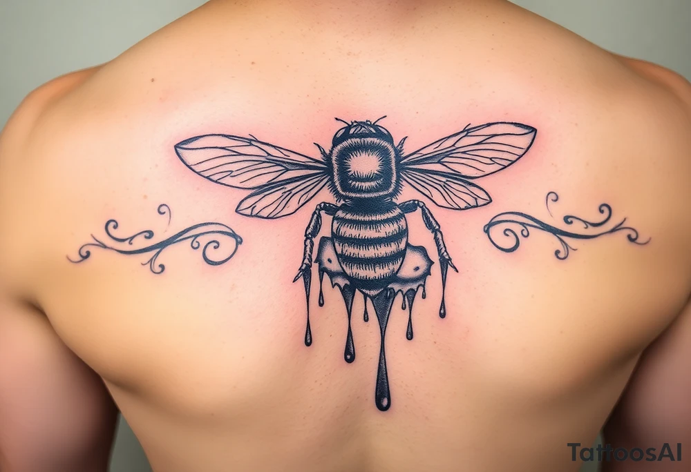 Honey bee hive dripping tattoo idea