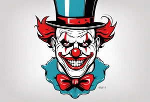 pin up style art the clown from terrifier tattoo idea