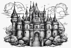 tall castle tattoo idea