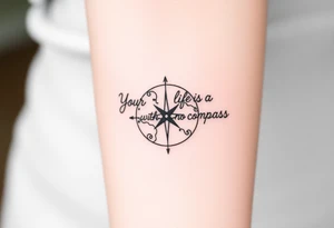 Your life is a map with no compass tattoo idea